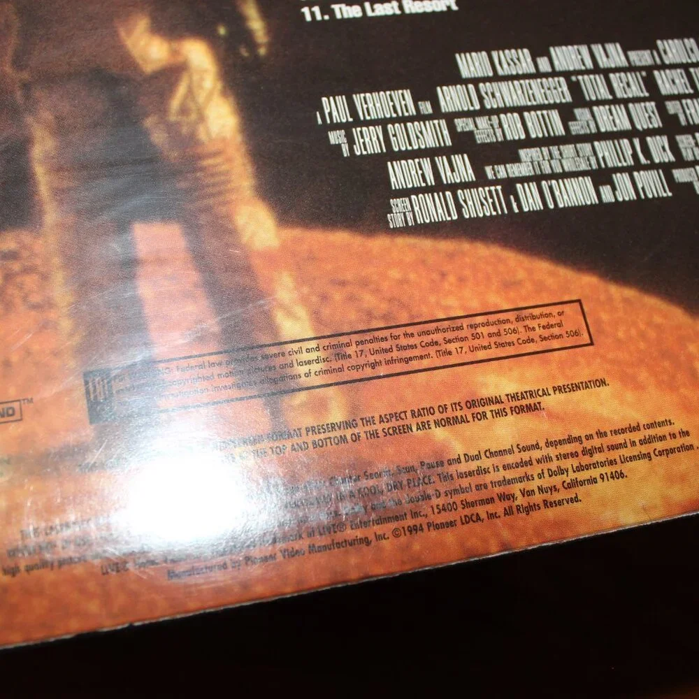 3/$118❤️new TOTAL RECALL Widescreen Laserdisc Arnold Schwarzenegger Sharon Stone - Picture 10 of 10